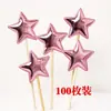 Decoración para hornear pasteles Tarjeta de PU enchufe reflectante estrella de cinco puntas Amor Fiesta mesa de postres enchufe 100