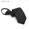 Vestido sin corbata Etiqueta negra Camisa de negocios coreana para hombre Versión estrecha de 7 cm Trabajo Corbata con cremallera Seguridad