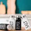 Amazon 80ml Botella de Vidrio Negra y Blanca para Condimentos de Cocina Botella de Condimentos Negra y Blanca para Barbacoa Suministros de Cocina Cuadrados Frasco de Vidrio