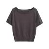 Camiseta Trendy de Celebridad de Internet Sexy con Hombros Descubiertos y Manga Corta, Dulce Chica Picante, Corte Ajustado, Versátil Top Casual