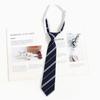 Corbata Azul a Rayas Estilo Japonés para Camisas, Patrón Perezoso Estilo Universitario Jk, Pajarita Anudada a Mano para Mujer, Dk para Hombre