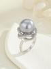 Anillo de perlas de micro-engaste simple de alta gama estilo europeo y americano transfronterizo Diseño de personalidad para mujer Temperamento creativo Apertura ajustable