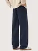 Pantalones Casuales de Hombre Shanggu Primavera y Otoño Estilo High Street Americano Pierna Recta Retazos Algodón Lavado Suelto Elástico Caída Pantalones