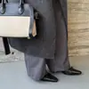 Botines Cortos de Piel de Vaca con Pajarita para Mujer, Nuevos Botines de Piel de Vaca para Otoño e Invierno, Puntera Cuadrada, Mangas Sueltas, Tacón Medio Grueso, Color Nude para Mujer