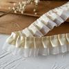 Acessórios de renda amarela feitos à mão DIY saia decorativa bainha acessórios de roupas plissado babados largura