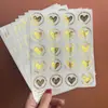 Conjunto Transfronteiriço de 20 Peças de Adesivos Selantes para Envelopes em Formato de Coração Dourado, Etiquetas Decorativas Transparentes de Coração, Adesivos Selantes Redondos