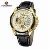 Reloj mecánico automático para hombre Forsining Fusini, moda casual, resistente al agua, correa de acero, diseño hueco
