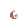 Accesorios Colgantes de Aleación con Goteo de Aceite 6 Colores Paquete de Materiales Hechos a Mano Estrella Luna Joyería para Pendientes Collar Pulsera