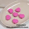 Corazón de Gofre Rombo Corazón de Melocotón Agujero Recto con Cuentas Cadena para Teléfono Móvil Pulsera DIY Collar Color de Moda Dopamina