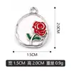 Flor de rosa de goteo de aceite individual, colgante para pulsera, collar, accesorio de charm DIY, disponible para pedidos al por mayor mixtos, directo del fabricante, transfronterizo