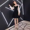 Pequeño Vestido Negro de Noche para Mujer para Vestir Vestido Francés para Banquetes, Vestido de Cumpleaños de Alta Gama Estilo Hepburn para la Fiesta de Quinceañera