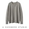 Nuevo Suéter de Cachemira para Mujer Otoño/Invierno 2026 Cuello Redondo Engrosado Holgado Capa Interior Capa Base Suéter de Manga Larga Tejido de Punto