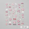 Pegatinas para Uñas 2026 Año del Caballo Rojas Festivas con Foil Dorado Dibujos Animados Decoraciones para Uñas Pegatinas para Uñas 5D Tridimensionales en Relieve