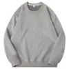 Sudadera de Forro Polar Zorro Plateado 400G con Cuello Redondo para Hombre, Color Sólido, Corte Holgado, Engrosada, Top Casual Deportivo para Otoño e Invierno