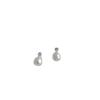 Pendientes pequeños y redondos de perla, para uso diario, combinan con todo, estilo retro, temperamento exquisito, diseño de circonita mini, pendientes de aguja de plata