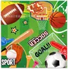 Mm252 Basquete Futebol Rugby Baseball Aniversário Feriado Louça para Mesa 8 Pessoas Conjunto de 4 Peças Prato de Papel Guardanapo de Papel