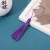 Franja de fio de poliéster com 8cm de espessura, pingente antigo estilo chinês, leque redondo, marcador de página Hanfu, nó chinês, feito à mão