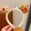 Banda para el Cabello para Mujer para Lavarse la Cara 2024 Nuevo Otoño e Invierno Lindo Diadema de Oso Banda para el Cabello Clips para el Cabello Accesorios para el Cabello Tocado de Felpa