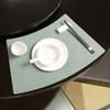 Abanico Forma Nuevo Estilo Chino Hotel Patrón Espiga de Arroz Cuero Mesa Redonda Mantel Individual para Mesa de Comedor Mantel Individual a Prueba de Aceite Mantel para Vajilla Aislamiento Antideslizante