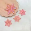 Pingente Acrílico Galvanizado UV Gelo Transparente Ornamento Floco de Neve Mabe Decoração para Pendurar em Peitoril de Janela DIY Materiais de Cola Cremosa