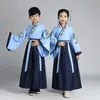 Trajes Tradicionais Hanfu Infantis para Meninas e Meninos, Trajes de Apresentação para Alunos do Ensino Fundamental, Trajes de Estudante para os Três Caracteres Clássicos e Código do Discípulo