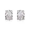 Joyería Ruizuan Estilo de Exportación Europeo y Americano Pendientes de Moissanita Forma de Huevo 1 Quilate Estilo Coreano para Mujer Plata de Ley S925 Venta al por Mayor en Stock