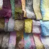Tie-Dye Estampado Perla Visón Peluche Largo Piel Falsa de Conejo Alto-Bajo Piel de Visón Ropa para Mujer Zapatos y Sombreros Tela de Peluche