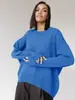 Suéter de punto grueso de cuello redondo, suelto y versátil para mujer, estilo ruso y europeo/americano, para usar como prenda exterior en otoño e invierno