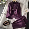 Conjunto de Terno Pequeno Profissional para Mulheres, Conjunto de Duas Peças de Alta Qualidade, Jaqueta de Terno Casual de Negócios Slim Fit Novo Outono 2026