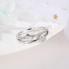 Nova pulseira criativa estilo coreano com estampa de coração a coração, anel aberto, temperamento feminino, anel aberto ajustável em forma de coração, atacado
