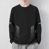 [Destacado] Camiseta Fina de Manga Larga de Otoño para Hombre, Elástica, de Secado Rápido, Corte Holgado, Trendy Casual Cuello Redondo Camiseta Básica