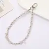 Ins Nuevo Colgante de Llavero con Lentejuelas y Lazo de Perlas para Funda de Teléfono Móvil Accesorios de Correa de Muñeca para Lanyard de Teléfono Móvil