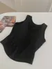 Nova coleção outono e inverno: colete térmico feminino quente, de alta elasticidade, macio e com corte justo, com bojos fixos integrados, feito de cashmere escovado e algodão canelado