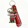 Llavero de Santa Claus transfronterizo, colgante de figura de goma blanda 3D, colgante de suministros navideños de dibujos animados, decoración de árbol de Navidad