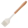 Venda Direta da Fábrica Pincel de Silicone com Cabo de Madeira Faia Frigideira Antiaderente Doméstico Ferramentas de Assar Resistentes a Altas Temperaturas Pincel de Silicone para Churrasco