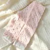 Meias finas de verão, transparentes, longas, estilo Lolita doce e fofo, meias com babados, de rede, respiráveis, cor sólida, meias até a panturrilha