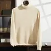 Cuello Alto Cachemir 2026 Otoño e Invierno Nuevo Hombres Liso Engrosado Tejido Camiseta Base Estilo Coreano Manga Larga Suéter de Lana