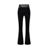 Pantalones de Ballet Otoñal con Encaje Splicing Ligeramente Atrevidos de Cintura Alta Adelgazantes para Yoga de Pierna Ancha Caída Ligeramente Ancha Pantalones Casuales para Mujer