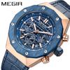 MEGIR - Nuevo reloj de cuarzo de moda para hombre, cronógrafo multifuncional transfronterizo, resistente al agua, luminoso, con calendario, venta al por mayor