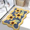 Alfombra de barro de diatomeas con dibujos de flores lindas transfronterizas para baño, cocina, alfombra de suelo antideslizante, absorbente y de secado rápido