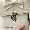 Llavero de Cráneo de Mono de Cabeza Plana Dibujo Animado Personalizado Acrílico 2D Accesorio para Mochila Encanto para Teléfono Decoración para Coche Hogar