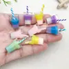 Resina Simulada Chá de Leite Milkshake Copo Canudo Bebida Pingente DIY Bolsa Fofa Corrente de Celular Ornamento Pendurado Acessórios
