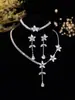 Joias de Noiva Europeias e Americanas Colar Brincos Conjunto de Joias Conjunto para Vestido de Banquete Corrente Moda Acessórios Versáteis Elegantes Atacado