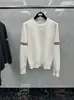 Suéter TB manga dupla listra colorida gola redonda pulôver casual top versátil masculino e feminino mesmo simples manga longa suéter básico