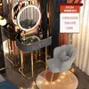 Penteadeira de luxo pequena, conjunto de mesa de maquiagem estilo princesa nórdico moderno simples para quarto