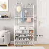 Nuevo modelo de perchero integrado para el hogar, perchero de almacenamiento de varias capas, zapatero de almacenamiento multifuncional para sala de estar y entrada, al por mayor