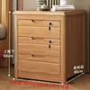 Mesita de noche de madera maciza, estilo chino, diseño simple y moderno, adecuada para dormitorios, con espacio de almacenamiento, un simple gabinete de 3 niveles para la mesita de noche
