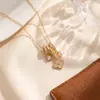 Collar de trébol de cuatro hojas con microincrustaciones de cobre, de moda, versátil, con diamantes completos, para mujer, joyería de cadena para clavícula de nicho de lujo ligero y exquisita