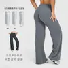 Calça Yoga Reta Transfronteiriça Dfyne Feminina Cintura Alta Sensação Nua Levanta Bumbum Solta Emagrecedora Esportiva Leggings de Yoga para Exterior