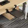 Bandeja para teclado, instalación sin taladro, clip de riel deslizante de cajón, tablero de extensión para escritorio de computadora, soporte de almacenamiento de ratón debajo del escritorio